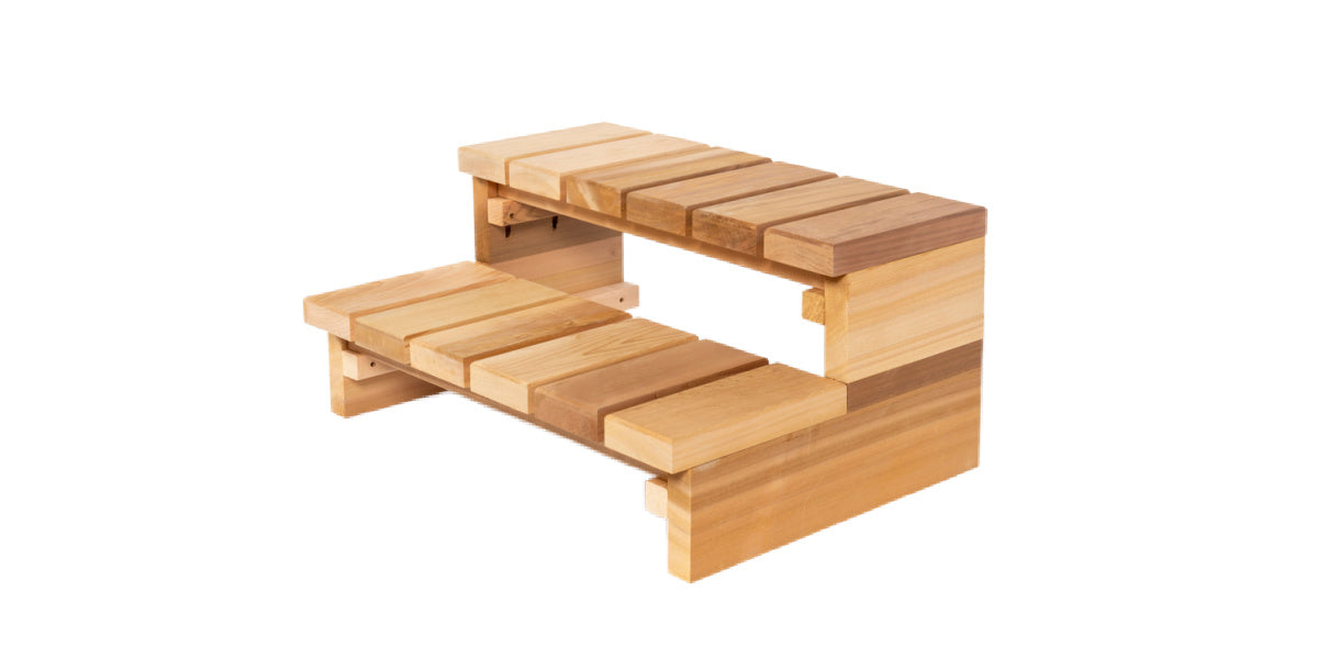 Solid Cedar Plank Curved Steps